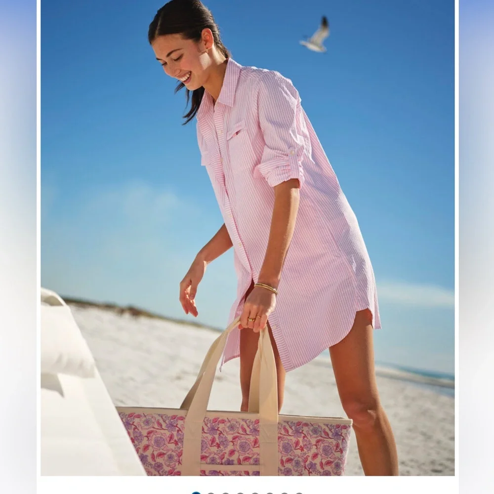 Vineyard Vines Hartley Harbor Coverup size 2 pink - Picture 1 of 10